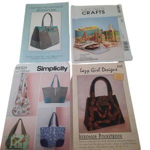 Lot of 4 Purse Bag Patterns Simplicity, McCall's, Aunties Two and Lazy Girls
